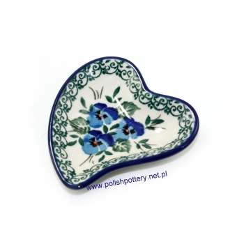 Podstawka serce dek. 2273X Niebieskie Bratki